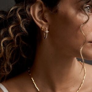 BaubleBar Gold and Silver Hoop Earrings